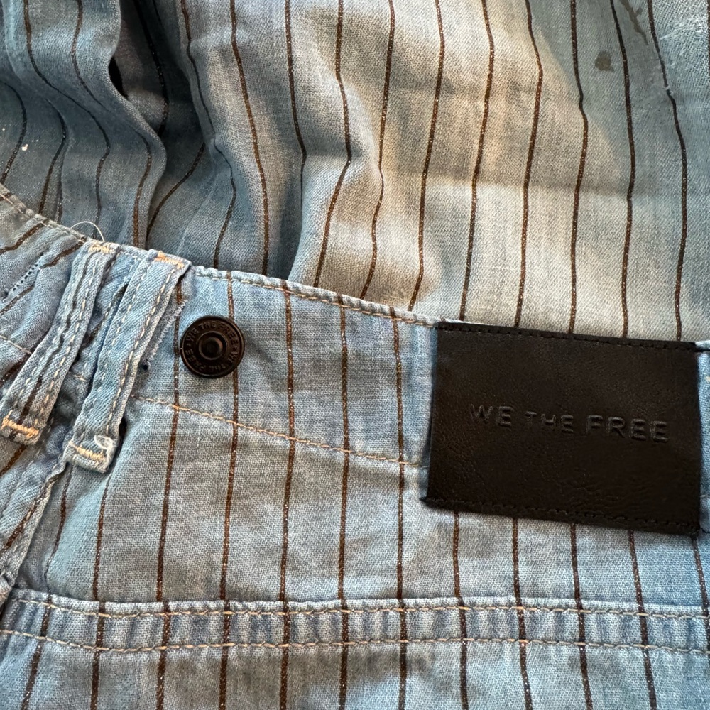 NWT Women's Free People Don't Wait Up Pinstripe Boyfriend Striped Jeans Size 28 - Picture 7 of 10